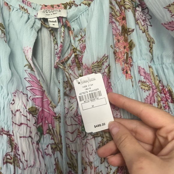 Hemant & Nandita Asia Midi Dress - Powder Blue SIZE M - Picture 8 of 8